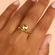 Load image into Gallery viewer, Cat Tails Ring- 18K Gold Plated
