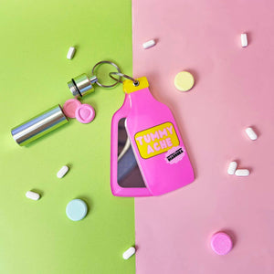 Tummy Hurts Mirror + Pill Case Keychain - Tigertree