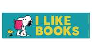 Snoopy I Like Books Bumper Sticker