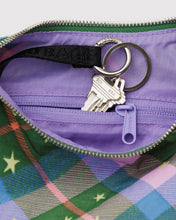 Load image into Gallery viewer, Small Nylon Crescent Bag- Green Star Plaid
