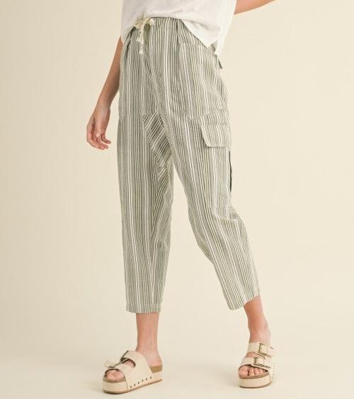 Kavala Stripe Pant - Olive