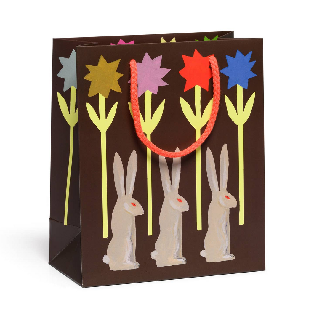 Rabbit and Flowers Gift Bag- Medium