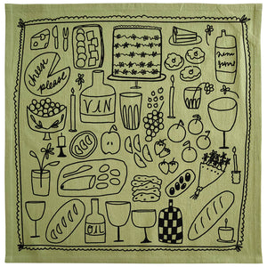 Picnic Sage Tea Towel