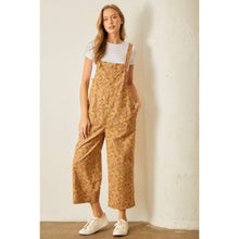 Load image into Gallery viewer, Floral Corduroy Overalls- Marsala
