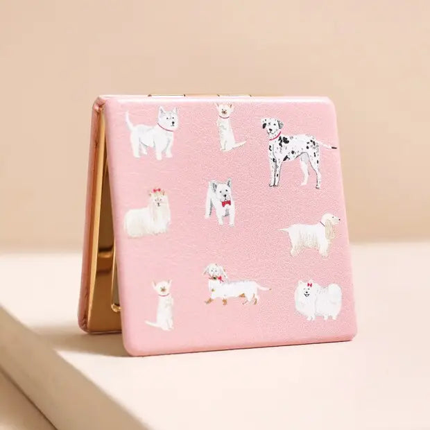 Pink Dog Compact Mirror