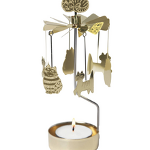 Load image into Gallery viewer, Gold Lisa L. Cats Rotary Candleholder
