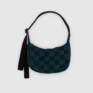 Small Nylon Crescent - Navy Green Check