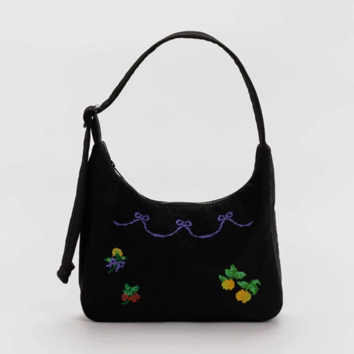 Mini Nylon Shoulder Bag - Cross Stitch - Tigertree