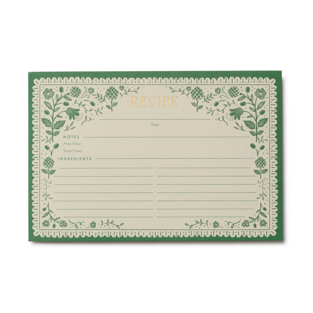 Pack Of 12 Artichoke Recipe Cards