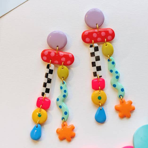 Retro Polka Dancers Earrings - Tigertree