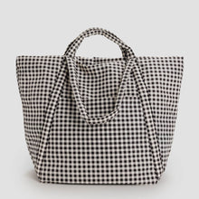 Load image into Gallery viewer, Travel Cloud Bag - Black &amp; White Gingham - Tigertree
