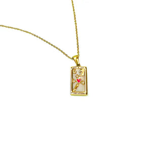 The Lovers Tarot Card Necklace