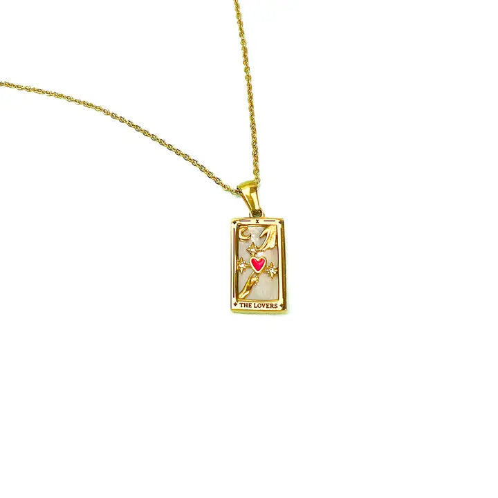 The Lovers Tarot Card Necklace