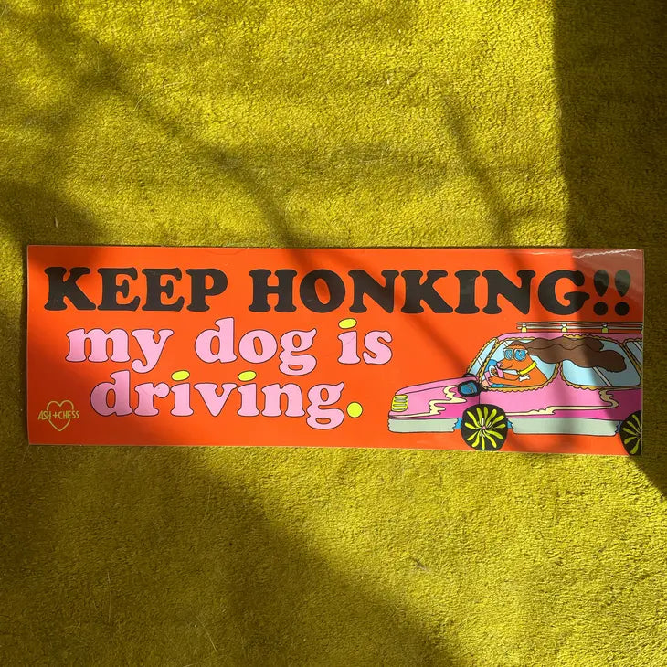 My Dog Is Driving Sticker - Tigertree