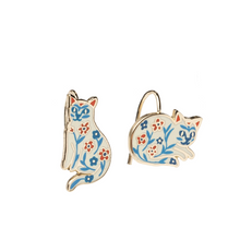 Load image into Gallery viewer, Floral Cats Earrings
