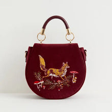 Load image into Gallery viewer, Fox &amp; Mushroom Embroidered Saddle Bag - Tigertree
