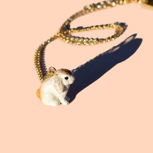 Tiny Fluff Rabbit Necklace