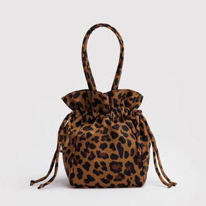 Nylon Drawstring Bag- Leopard