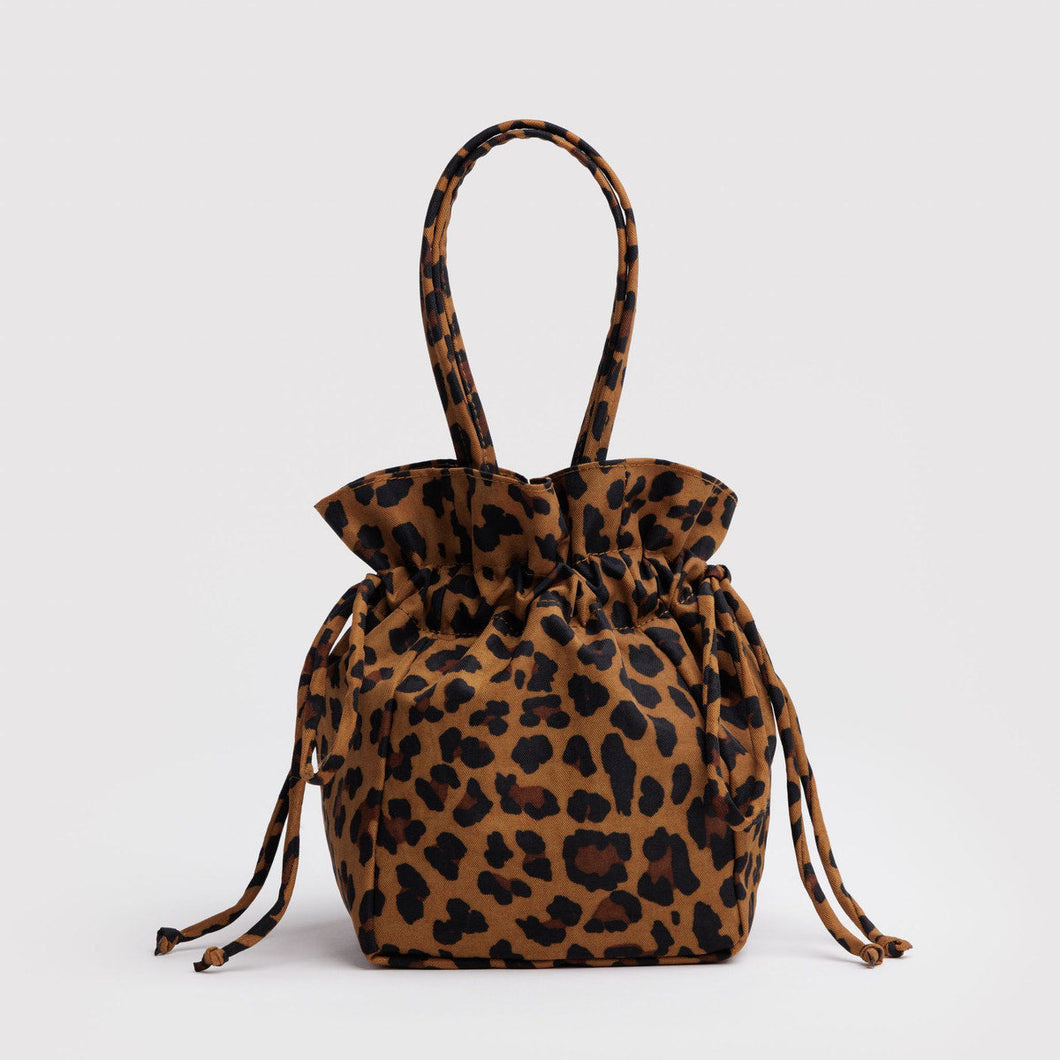Nylon Drawstring Bag- Leopard