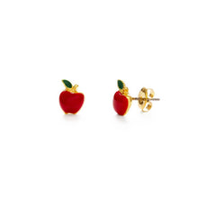 Load image into Gallery viewer, Red Apple Stud Earrings
