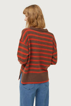 Load image into Gallery viewer, Brown &amp; Orange Striped Sweater
