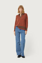 Load image into Gallery viewer, Brown &amp; Orange Striped Sweater
