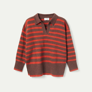 Brown & Orange Striped Sweater