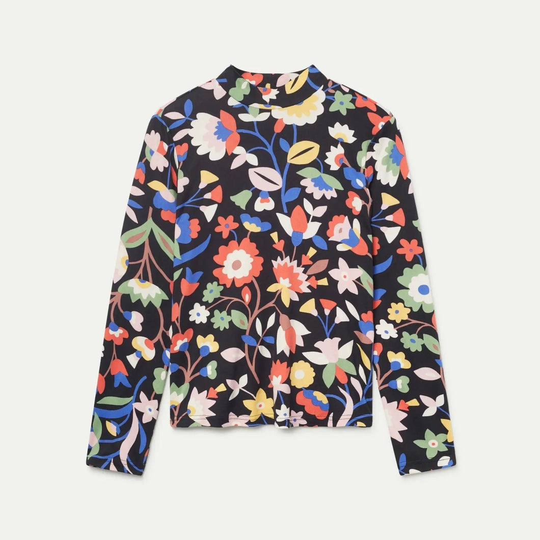 Mockneck Floral Top