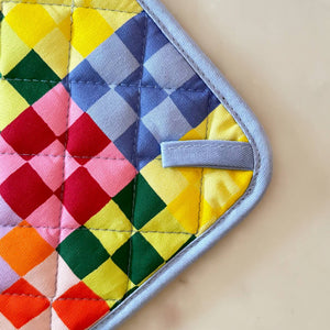 Rainbow Check Oven Mitt + Potholder Set