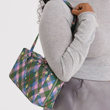 Load image into Gallery viewer, Nylon Bowler Bag- Green Star Plaid
