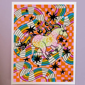 Rainbow Horsey Print 11" x 14"