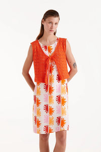 Laurel Tie Front Vest- Orange - Tigertree