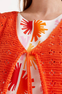 Laurel Tie Front Vest- Orange - Tigertree