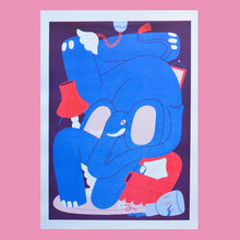 Load image into Gallery viewer, Elephant A3 - Risograph Print - Tigertree
