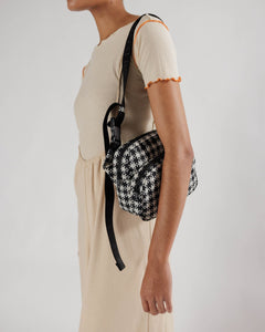 Fanny Pack - Black and White Pixel Gingham - Tigertree