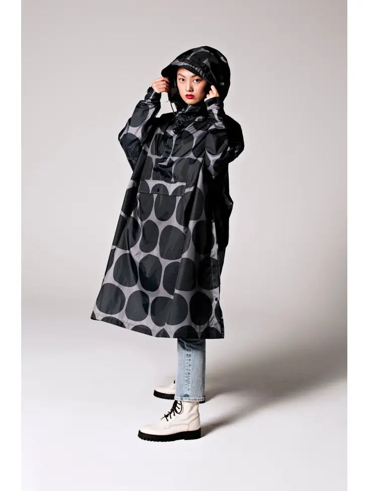 Rain Poncho - Black Polka - Tigertree