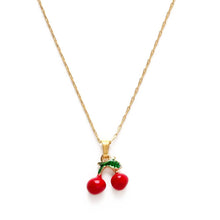 Load image into Gallery viewer, Cherry Necklace- 14K Gold Plated
