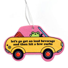 Load image into Gallery viewer, Bad Driver Frog Hits Curb Air Freshener
