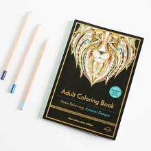 Load image into Gallery viewer, Stress Relieving Animal Designs Adult Coloring Book

