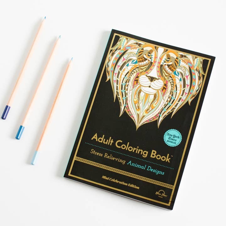 Stress Relieving Animal Designs Adult Coloring Book