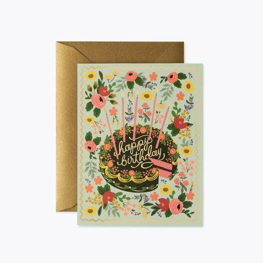 Floral Cake Birthday Card - Tigertree