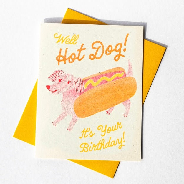 Hot Dog Risograph Card - Tigertree