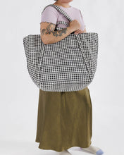 Load image into Gallery viewer, Travel Cloud Bag - Black &amp; White Gingham - Tigertree
