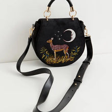 Load image into Gallery viewer, Deer &amp; Moon Embroidered Saddle Bag - Tigertree
