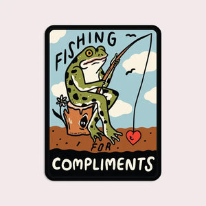 Fishing for Compliments Sticker - Tigertree