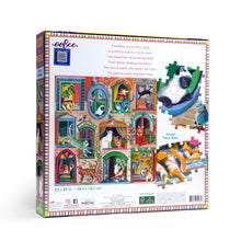 Load image into Gallery viewer, Cats in Windows 1000 Piece Square Puzzle - Tigertree
