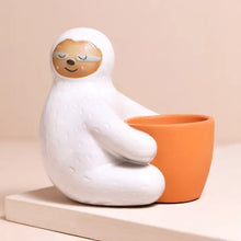 Load image into Gallery viewer, Ceramic Sloth Planter - Tigertree
