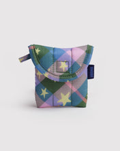 Load image into Gallery viewer, Puffy Earbud Case- Green Star Plaid
