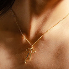 Load image into Gallery viewer, Bad to the Bow Necklace- 18K Gold Plated
