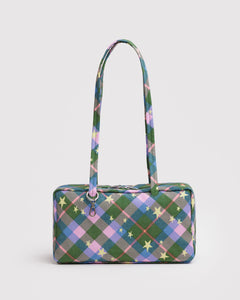 Nylon Bowler Bag- Green Star Plaid
